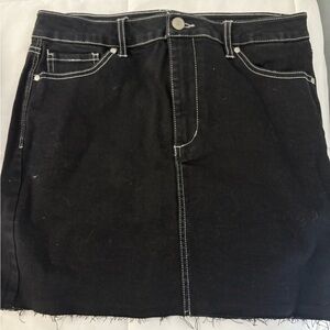 Tinsel Charcoal Denim Skirt with Light Stitching